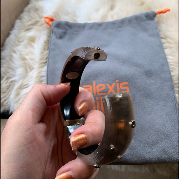 Alexis Bittar Studded Lucite Cuff Bangle Bracelet - Picture 5 of 6